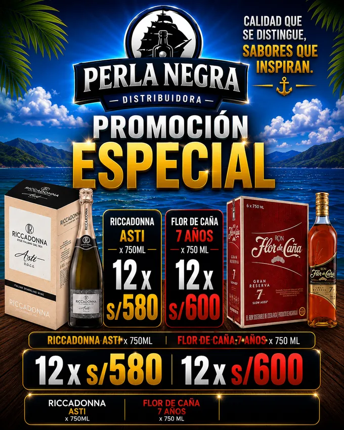 Riccadonna Asti + Flor de Caña 7 Años Mayorista 12 botellas Lima